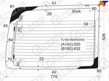 5 399 р. Стекло заднее (Цвет зеленый Обогрев справа. распашная дверь) Toyota Land Cruiser (J100) 98-07  La XYG FJ100 RW/RH/H/X  с доставкой в г. Кемерово. Увеличить фотографию 1