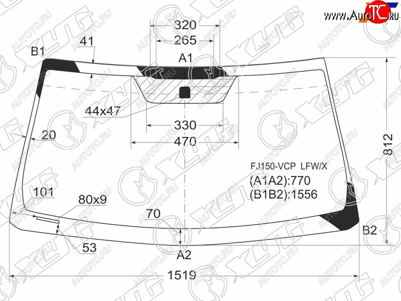 5 699 р. Стекло лобовое Toyota Land Cruiser Prado (J150) 09-20  Lexus GX 09-19 XYG FJ150-VCP LFW/X  с доставкой в г. Кемерово