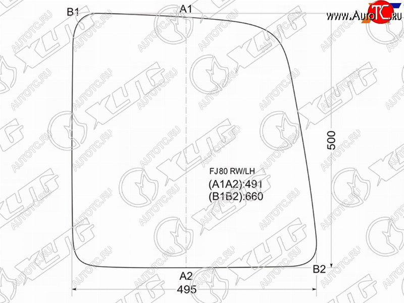3 199 р. Стекло заднее (распашной двери) левое TOYOTA LAND CRUISER #J80 90-98                                 XYG FJ80 RW/LH  с доставкой в г. Кемерово