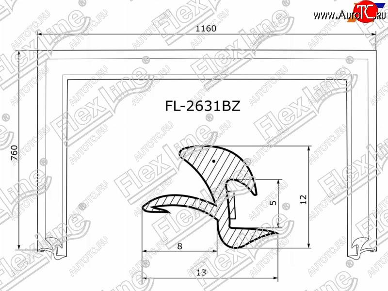 2 599 р. Молдинг лобового стекла (П-образный) FLEXLINE Honda Jazz (2001-2008)  с доставкой в г. Кемерово