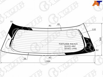 7 849 р. Стекло заднее (Цвет зеленый Обогрев) Toyota Fortuner 04-15 XYG FORTUNER RW/H/X  с доставкой в г. Кемерово. Увеличить фотографию 1