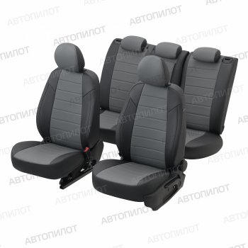 12 799 р. Чехлы сидений (экокожа, сплош. сп./с вырезом под подл.) Автопилот  Audi A6  C5 (1997-2004) дорестайлинг, седан, рестайлинг, седан (черный/серый)  с доставкой в г. Кемерово. Увеличить фотографию 5
