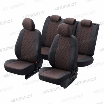 13 399 р. Чехлы сидений (экокожа, 40/60) Автопилот Ромб  Audi A6  C6 (2004-2010) дорестайлинг, седан, дорестайлинг, универсал, рестайлинг, седан, рестайлинг, универсал (черный/шоколад)  с доставкой в г. Кемерово. Увеличить фотографию 5