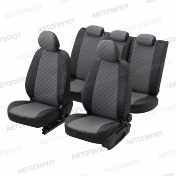 13 399 р. Чехлы сидений (экокожа, S-Line) Автопилот Ромб  Audi Q5  8R (2008-2017) дорестайлинг, рестайлинг (черный/серый)  с доставкой в г. Кемерово. Увеличить фотографию 5