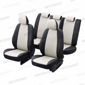 13 399 р. Чехлы сидений (экокожа, S-Line) Автопилот Ромб  Audi Q5  8R (2008-2017) дорестайлинг, рестайлинг (черный/белый)  с доставкой в г. Кемерово. Увеличить фотографию 5