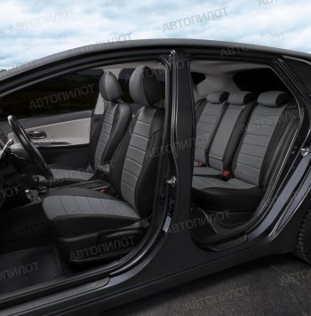 12 799 р. Чехлы сидений (экокожа, спл./п.кресла Спорт) Автопилот  BMW 3 серия  E46 (1998-2005) седан дорестайлинг, седан рестайлинг (черный/серый)  с доставкой в г. Кемерово. Увеличить фотографию 6