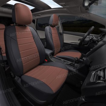 13 649 р. Чехлы сидений (экокожа, 40/60, спорт-сиденья) Автопилот BMW 3 серия E90 седан дорестайлинг (2004-2008) (черный/темно-коричневый)  с доставкой в г. Кемерово. Увеличить фотографию 6