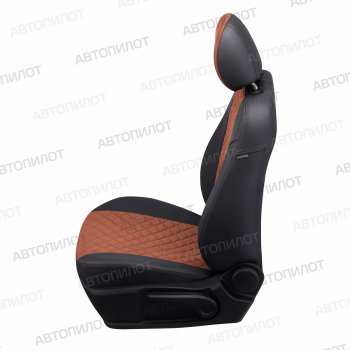 8 499 р. Чехлы сидений (экокожа/алькантара, 50/50) Автопилот Ромб Chery Tiggo T11 дорестайлинг (2005-2013) (черный/коричневый)  с доставкой в г. Кемерово. Увеличить фотографию 4
