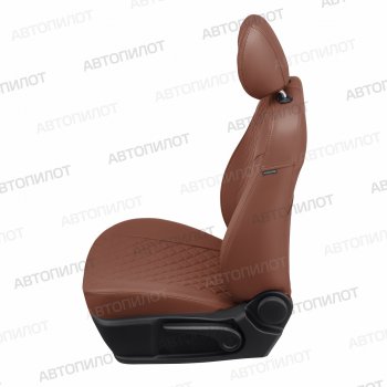 14 249 р. Чехлы сидений (экокожа) Автопилот Ромб Chevrolet Aveo T200 хэтчбек 5 дв (2002-2008) (коричневый)  с доставкой в г. Кемерово. Увеличить фотографию 4