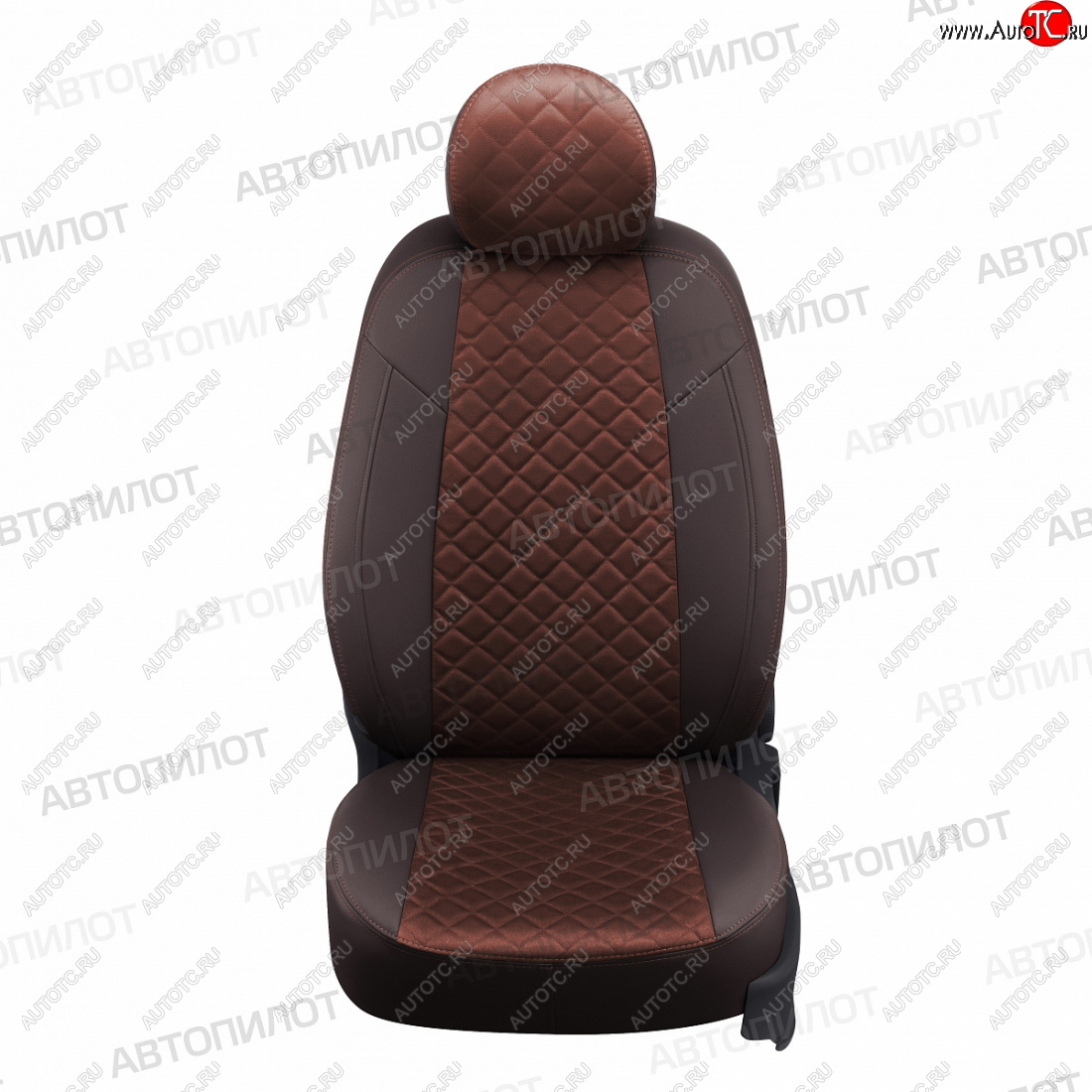 13 399 р. Чехлы сидений (экокожа/алькантара) Автопилот Ромб  Chevrolet Aveo  T300 (2011-2015) седан, хэтчбек (шоколад)  с доставкой в г. Кемерово