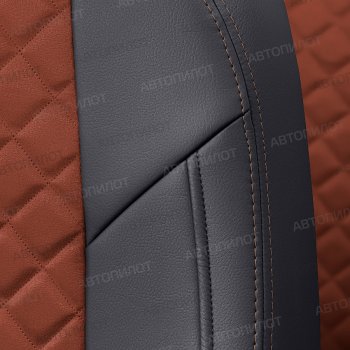 10 249 р. Чехлы сидений (экокожа/алькантара, горбы) Автопилот Ромб Daewoo Nexia дорестайлинг (1995-2008) (черный/темно-коричневый)  с доставкой в г. Кемерово. Увеличить фотографию 5