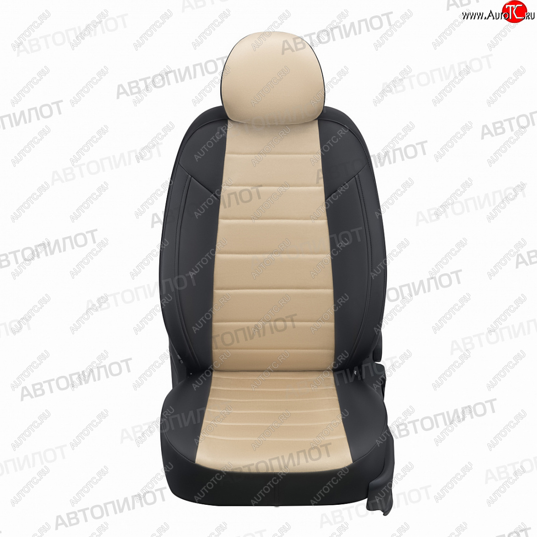 12 799 р. Чехлы сидений (экокожа/алькантара, с подголовниками) Автопилот  Daewoo Nexia  рестайлинг (2008-2015) (черный/бежевый)  с доставкой в г. Кемерово