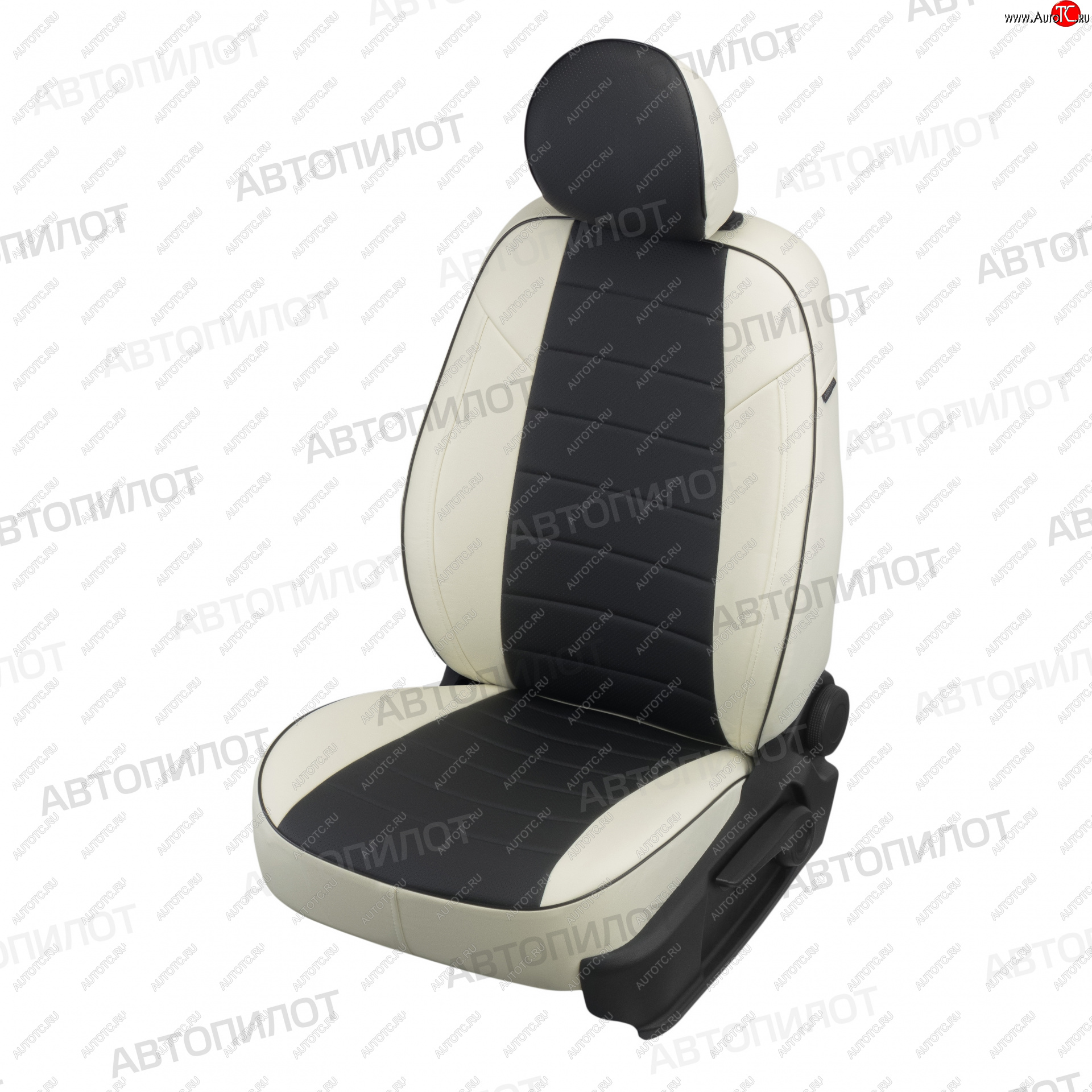 8 249 р. Чехлы сидений (Comfort, экокожа) Автопилот Ford Focus 2 хэтчбэк 3 дв. дорестайлинг (2004-2007) (белый/черный)  с доставкой в г. Кемерово