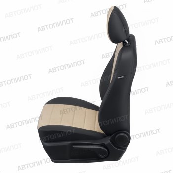 8 249 р. Чехлы сидений (Comfort, экокожа/алькантара) Автопилот Ford Focus 2 хэтчбэк 3 дв. дорестайлинг (2004-2007) (черный/бежевый)  с доставкой в г. Кемерово. Увеличить фотографию 3