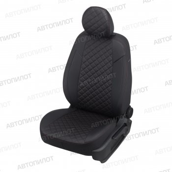 Ford Mondeo V (Titanium) с 15г.Черный + Красная строчкаРомб   Копируемое: Чехлы сидений (Titanium, экокожа) Автопилот Ромб Ford Mondeo ( MK5 CD391,  MK5,CD391) (2014-2025) дорестайлинг седан, дорестайлинг универсал, рестайлинг универсал, рестайлинг, седан (черный/красная строчка)