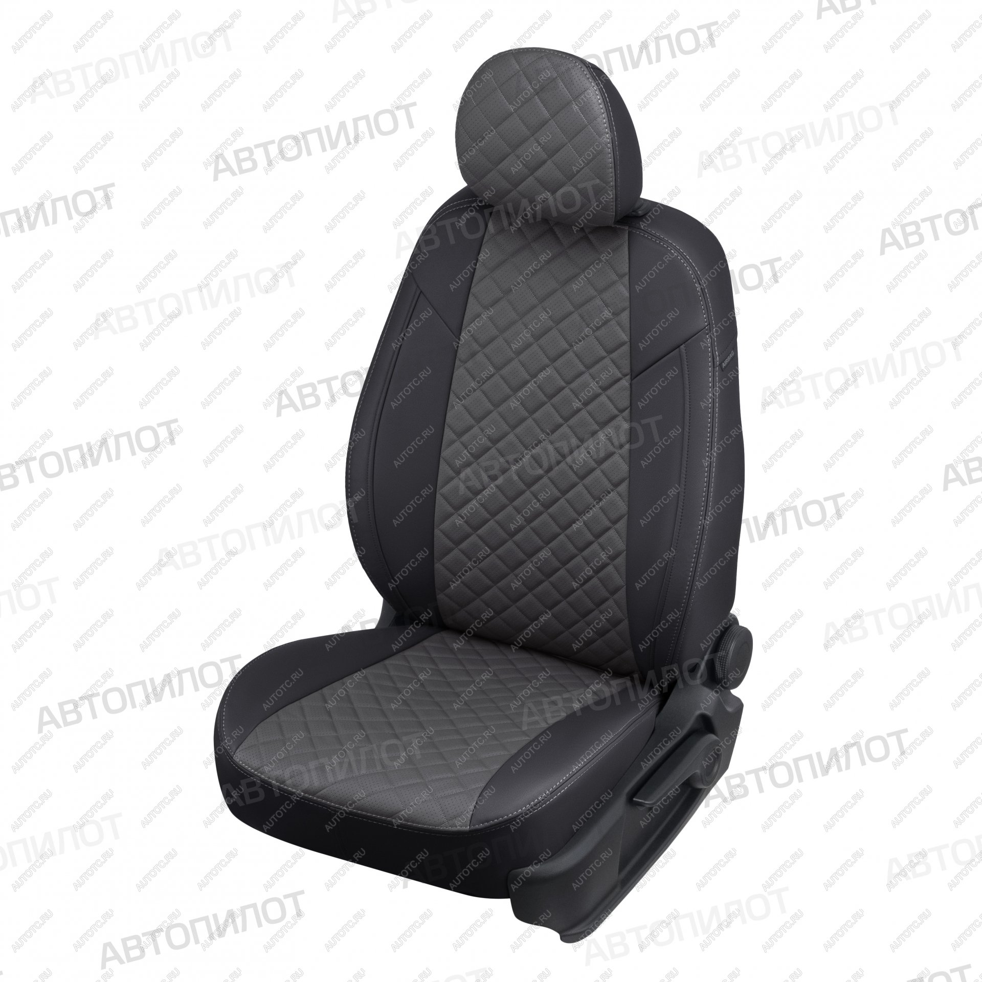 4 099 р. Чехлы на сиденья Ромб (2 места экокожа) Автопилот Ford Tourneo 3 (2003-2013) (черный/темно-серый)  с доставкой в г. Кемерово