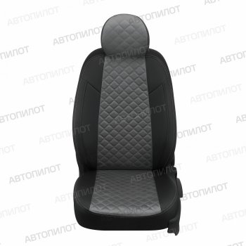 21 999 р.  Чехлы сидений (9 мест, экокожа/алькантара) Автопилот Ромб  Ford Transit (2006-2014) цельнометаллический фургон (черный/серый)  с доставкой в г. Кемерово. Увеличить фотографию 5