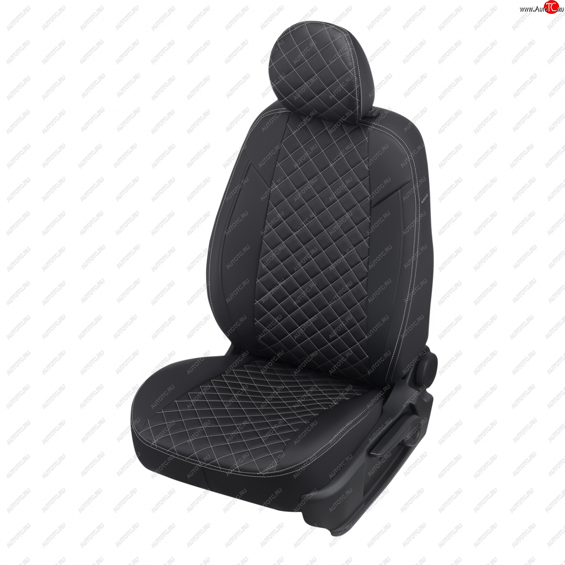 13 399 р. Чехлы сидений (экокожа, сплош.) Автопилот Ромб  Honda Civic  ES (2000-2006) седан дорестайлинг, седан рестайлинг (черный/белая строчка)  с доставкой в г. Кемерово