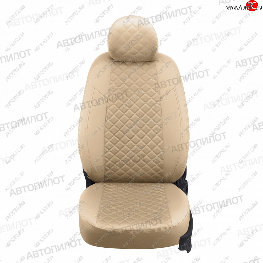 14 249 р. Чехлы сидений (экокожа/алькантара) Автопилот Ромб Honda Civic FK2 хэтчбэк 5 дв. (2011-2016) (бежевый)  с доставкой в г. Кемерово