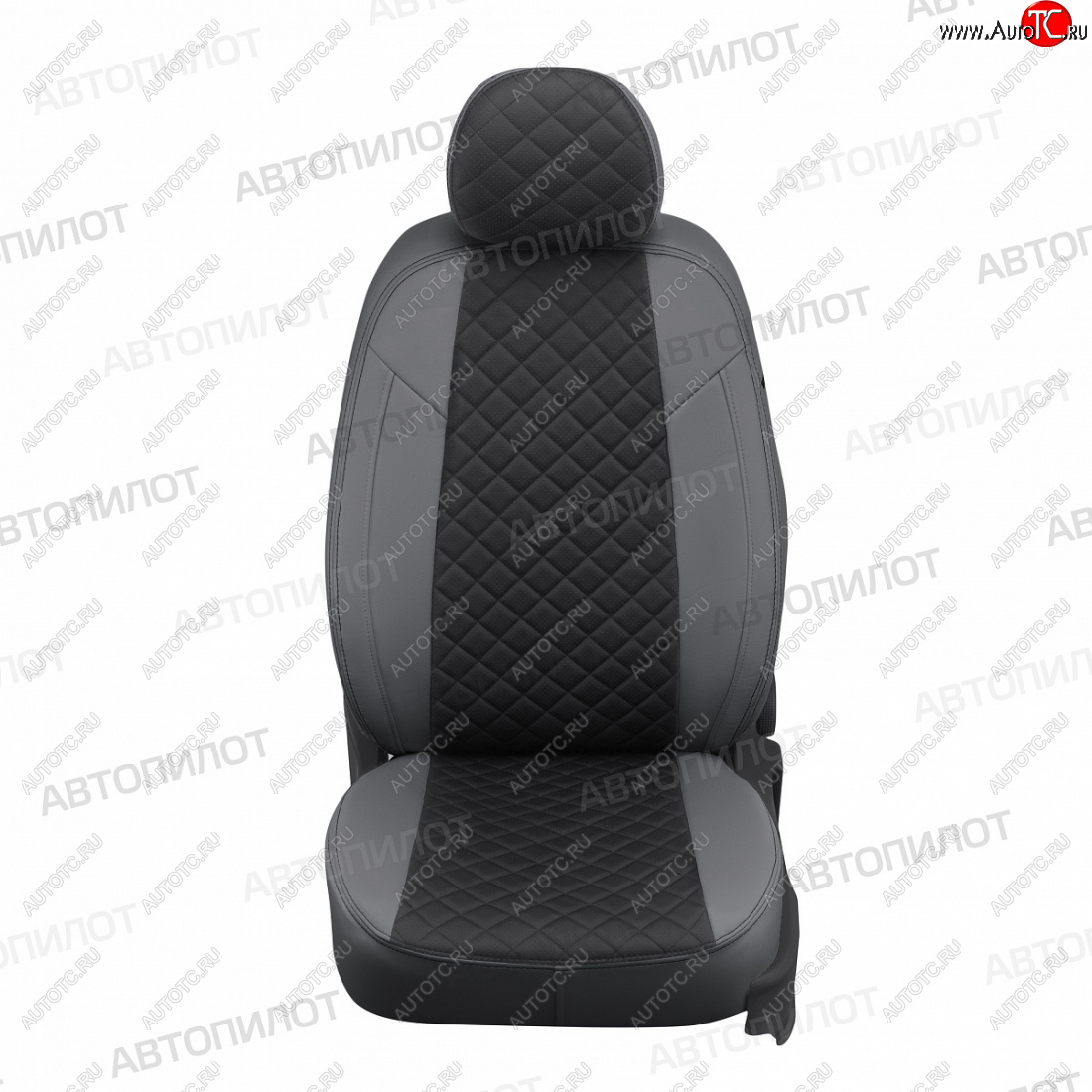 20 999 р. Чехлы сидений (экокожа, 8 мест) Автопилот Ромб  Honda Pilot  YF4 (2008-2015) дорестайлинг, рестайлинг (серый/черный)  с доставкой в г. Кемерово