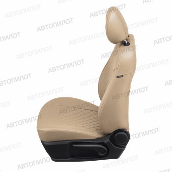 13 449 р. Чехлы сидений (экокожа, 9-12 мест) Автопилот Ромб Hyundai Starex/Grand Starex/H1 TQ дорестайлинг (2007-2013) (темно-бежевый)  с доставкой в г. Кемерово. Увеличить фотографию 4