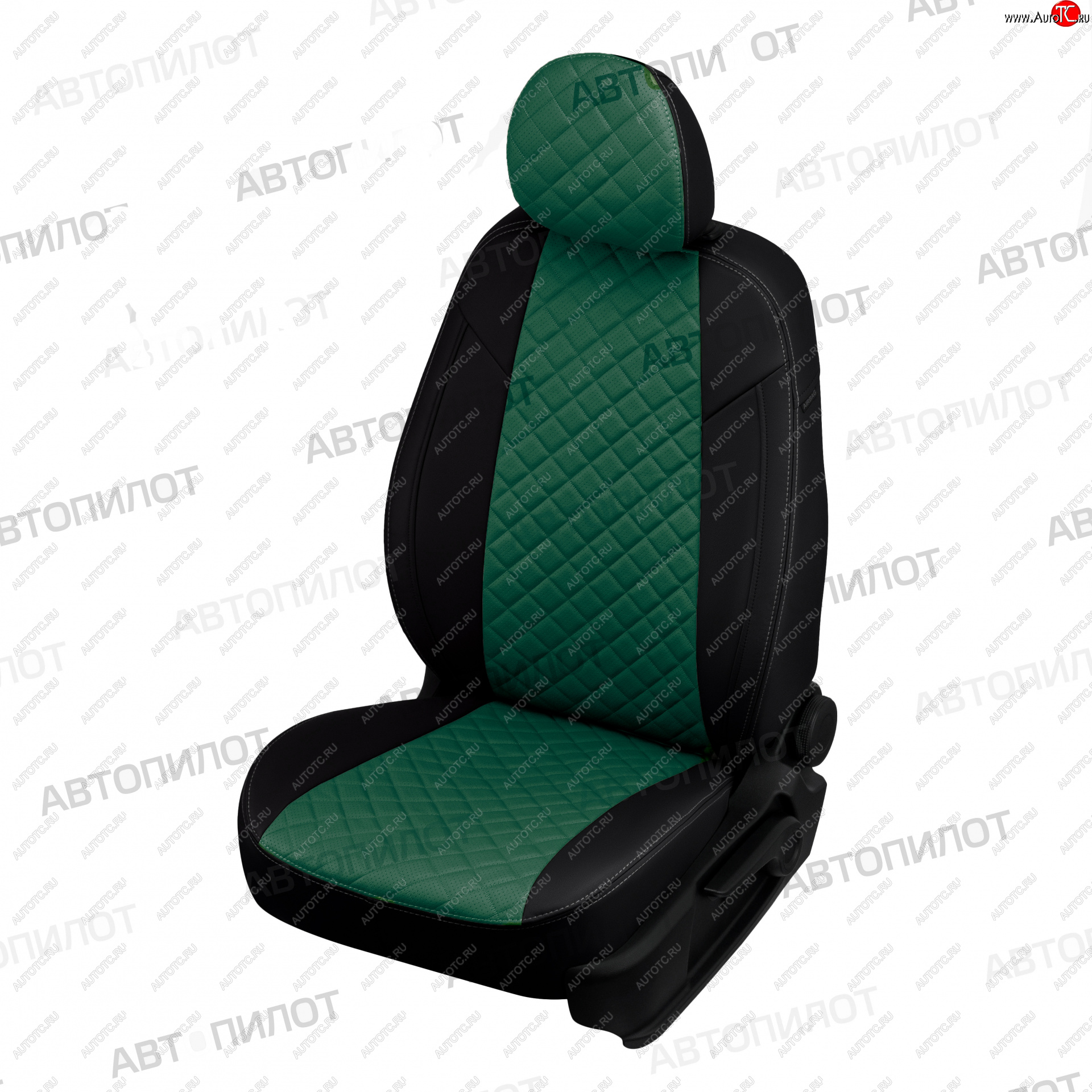 10 449 р. Чехлы сидений (экокожа) Автопилот Ромб Hyundai Matrix 1 FC дорестайлинг (2001-2005) (черный/зеленый)  с доставкой в г. Кемерово