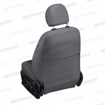 8 749 р. Чехлы сидений (экокожа, 40/60) Автопилот Ромб KIA Rio 3 QB дорестайлинг седан (2011-2015) (серый/черный)  с доставкой в г. Кемерово. Увеличить фотографию 4
