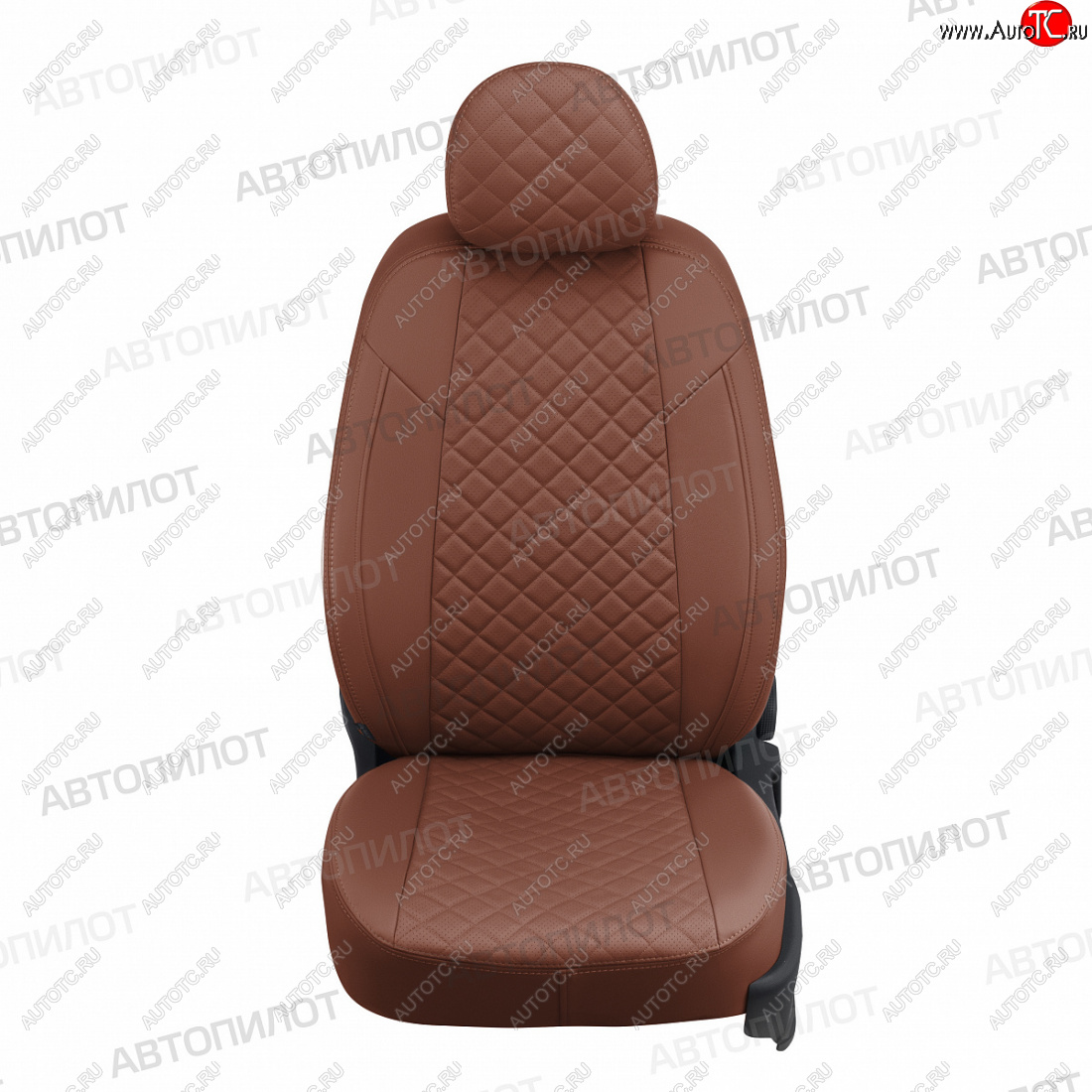 8 749 р. Чехлы сидений (экокожа, 40/60) Автопилот Ромб Hyundai Solaris RBr седан дорестайлинг (2010-2014) (коричневый)  с доставкой в г. Кемерово