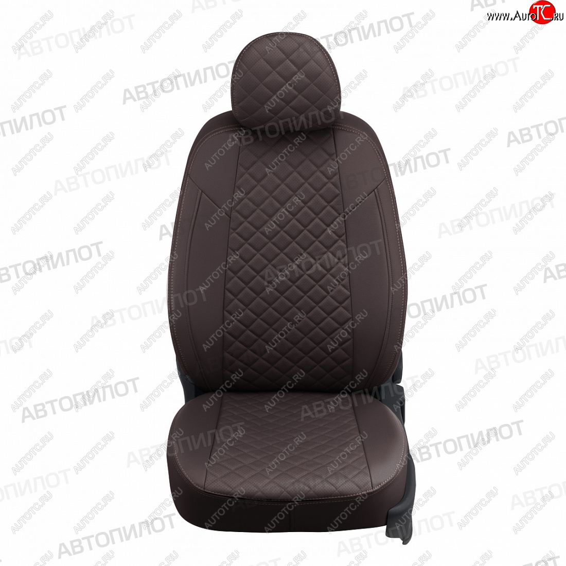 8 749 р. Чехлы сидений (экокожа, 40/60) Автопилот Ромб KIA Rio 3 QB дорестайлинг седан (2011-2015) (шоколад)  с доставкой в г. Кемерово