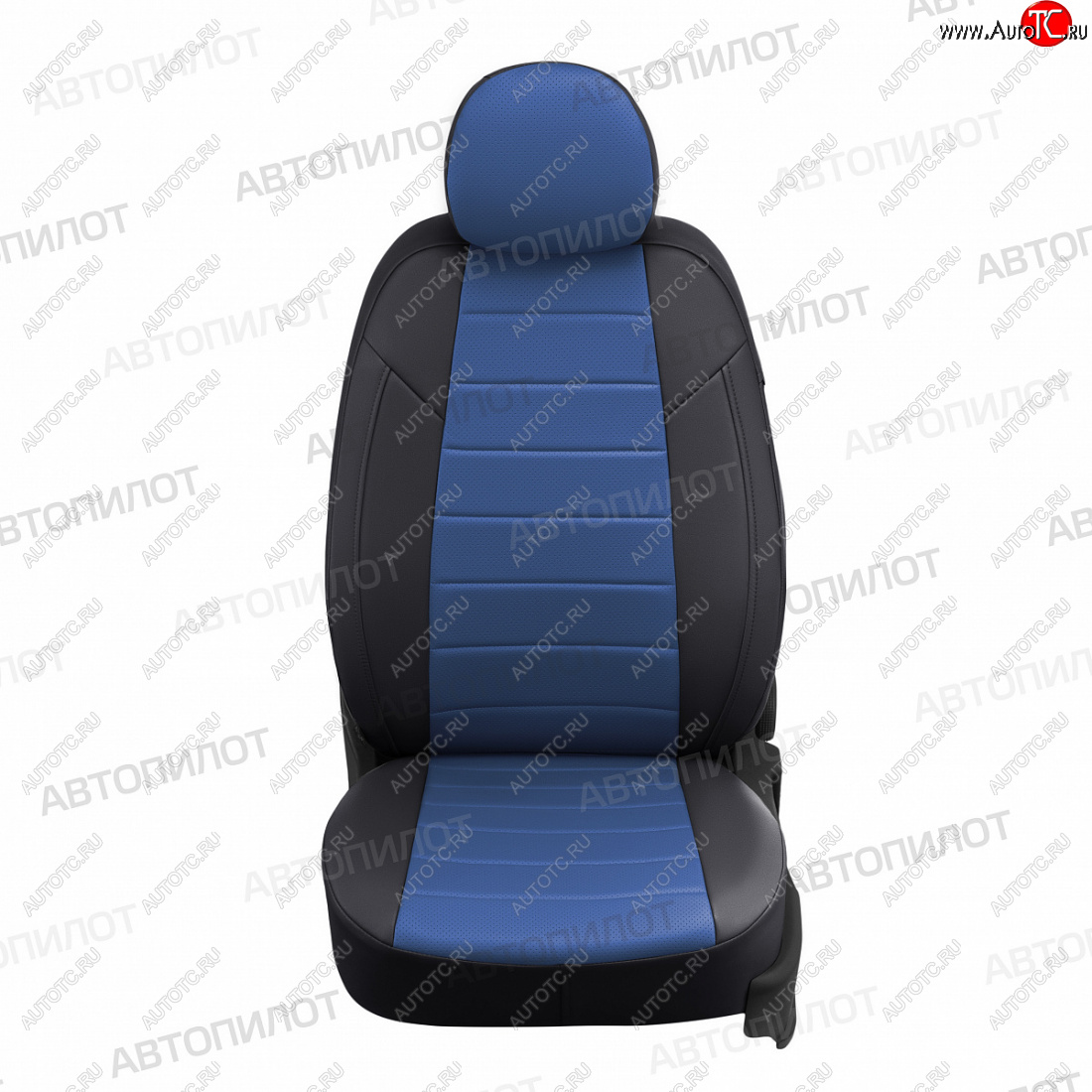 12 799 р. Чехлы сидений (экокожа, сплош) Автопилот  Hyundai Solaris  RBr (2010-2017) седан дорестайлинг, седан рестайлинг (черный/синий)  с доставкой в г. Кемерово