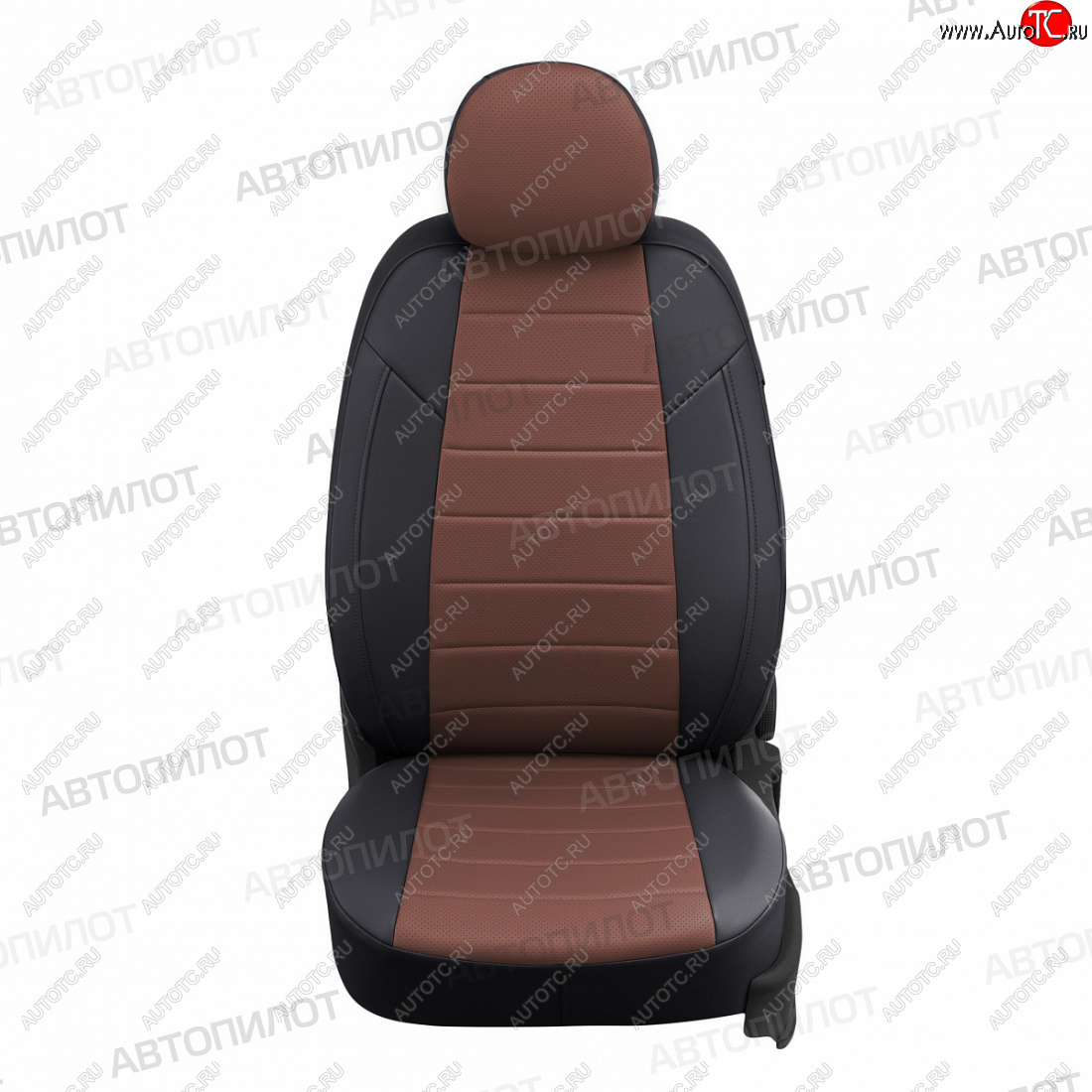 12 799 р. Чехлы сидений (экокожа, сплош) Автопилот  Hyundai Solaris  RBr (2010-2017) седан дорестайлинг, седан рестайлинг (черный/темно-коричневый)  с доставкой в г. Кемерово