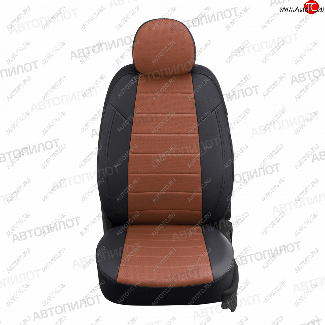 12 799 р. Чехлы сидений (экокожа, сплош) Автопилот  Hyundai Solaris  HCR (2017-2022) седан дорестайлинг, седан рестайлинг (черный/коричневый)  с доставкой в г. Кемерово