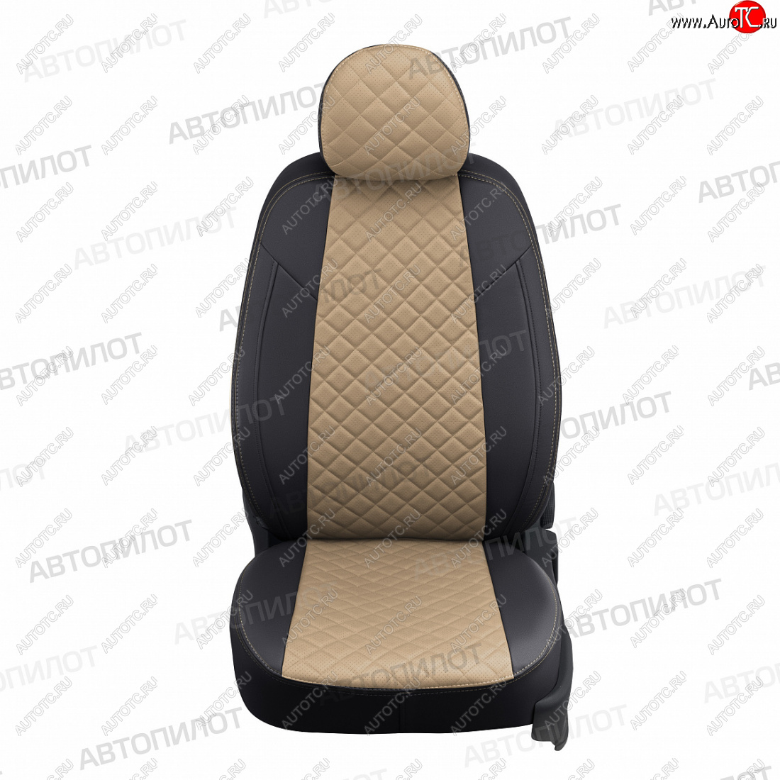 12 899 р. Чехлы сидений (экокожа, 8 мест) Автопилот Ромб  Hyundai Staria  US4 (2021-2022) (черный/темно-бежевый)  с доставкой в г. Кемерово