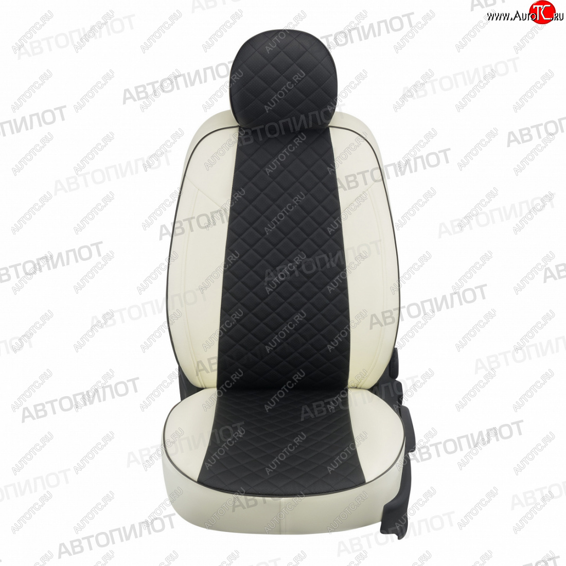 13 399 р. Чехлы сидений (экокожа) Автопилот Ромб  KIA Cerato  1 LD (2003-2008) седан дорестайлинг, седан рестайлинг (белый/черный)  с доставкой в г. Кемерово
