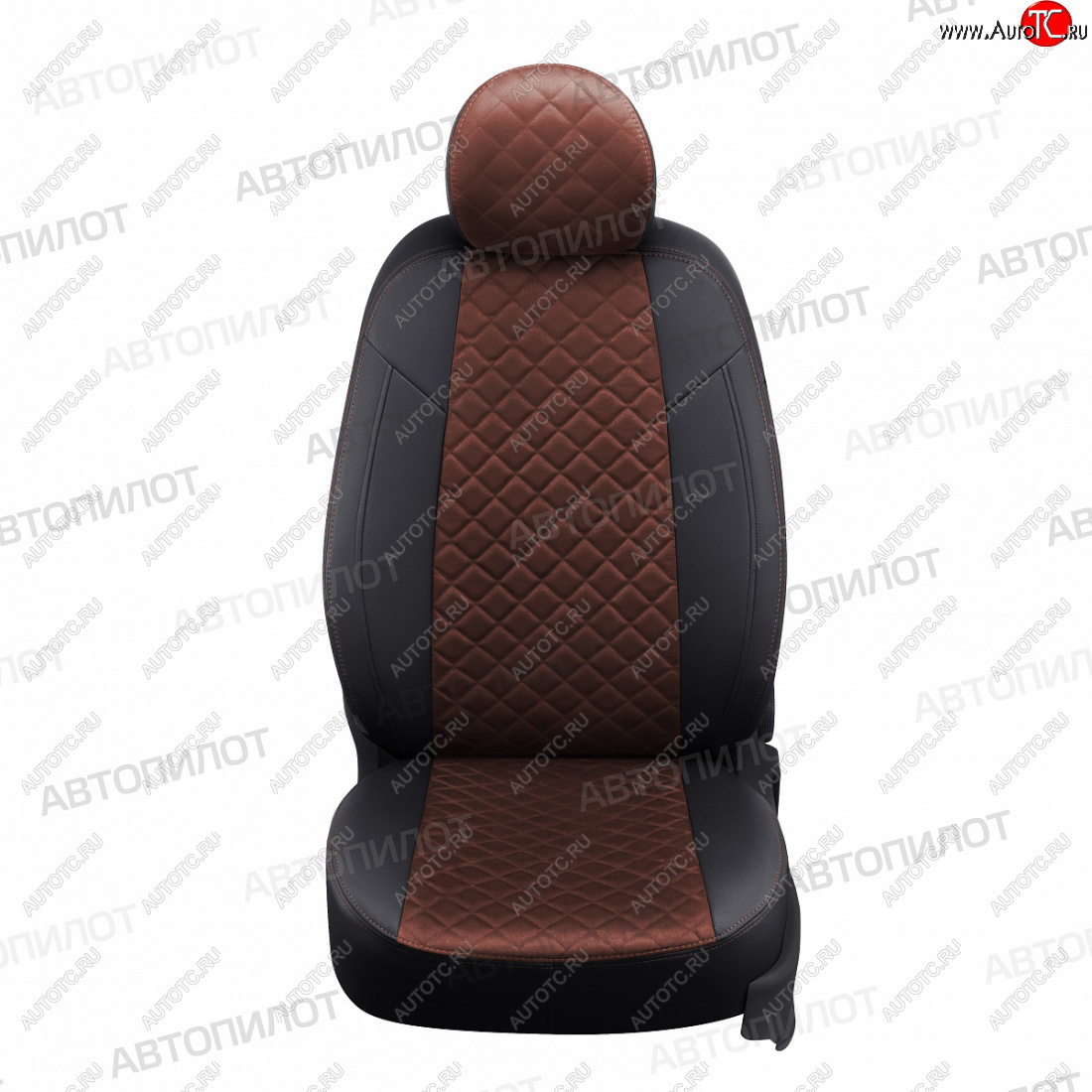 13 399 р. Чехлы сидений (экокожа/алькантара, GT Line) Автопилот Ромб  KIA Cerato  4 BD (2018-2025) дорестайлинг седан, рестайлинг седан (черный/шоколад)  с доставкой в г. Кемерово