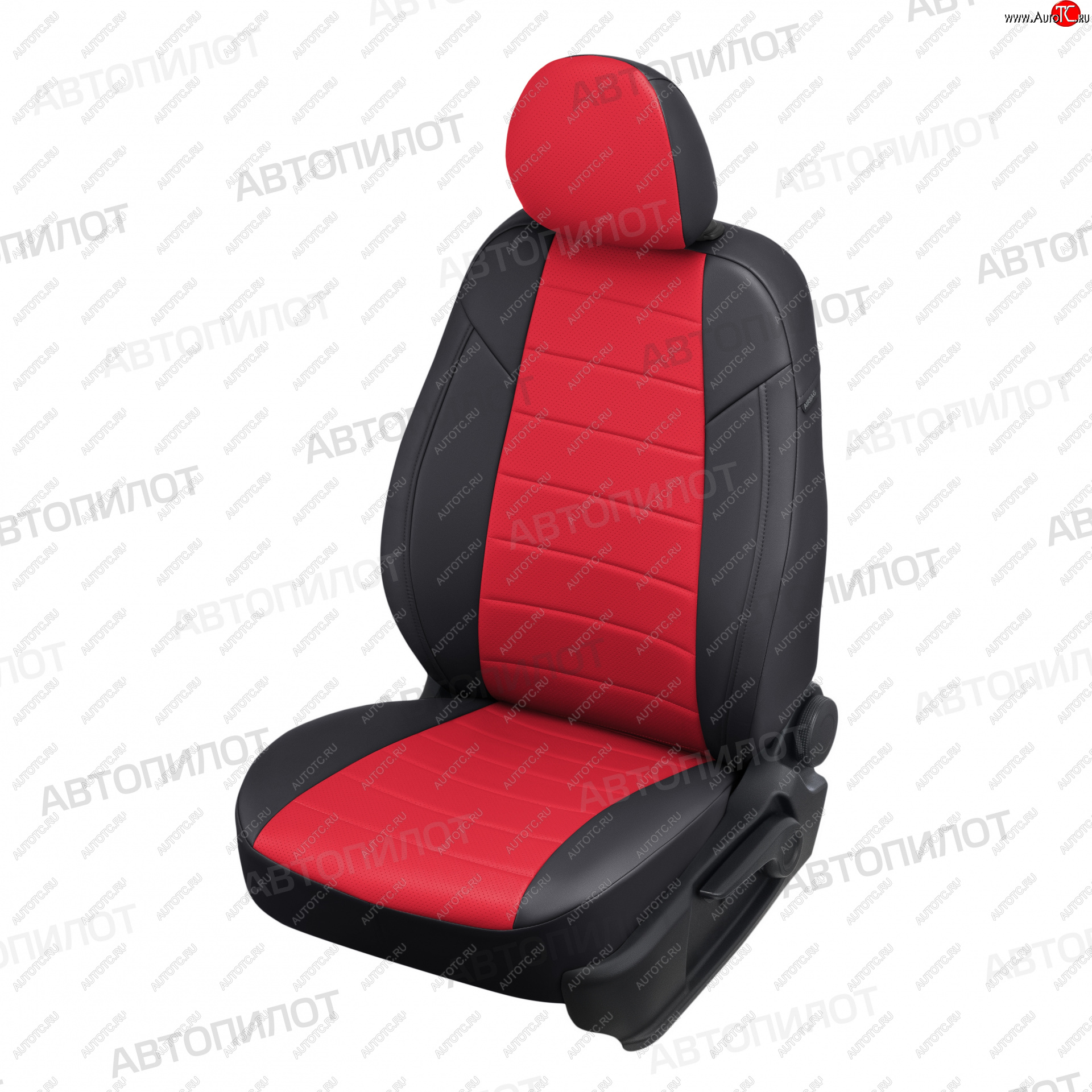 8 399 р. Чехлы сидений (экокожа) Автопилот KIA Picanto 3 JA хэтчбэк 5 дв. дорестайлинг (2017-2021) (черный/красный)  с доставкой в г. Кемерово