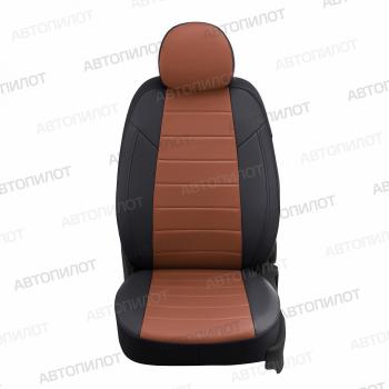 12 799 р. Чехлы на сиденья Экокожа (40/60 + вырез под подлокотник экокожа) Автопилот Mazda 3/Axela BM рестайлинг седан (2016-2019) (черный/коричневый)  с доставкой в г. Кемерово. Увеличить фотографию 5