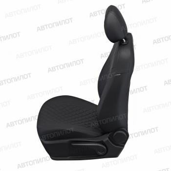 8 499 р. Чехлы на сиденья Ромб (раздел. 40/60 экокожа) Автопилот Nissan Micra K12 5 дв. дорестайлинг (2002-2005) (черный)  с доставкой в г. Кемерово. Увеличить фотографию 5