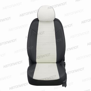 8 249 р.  Чехлы на сиденья Экокожа (раздел. 40/60 экокожа) Автопилот  Nissan X-trail  3 T32 (2013-2022) дорестайлинг, рестайлинг (черный/белый)  с доставкой в г. Кемерово. Увеличить фотографию 4