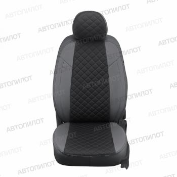 8 499 р. Чехлы на сиденья Ромб (раздел. 40/60 экокожа) Автопилот Nissan X-trail 3 T32 дорестайлинг (2013-2018) (серый/черный)  с доставкой в г. Кемерово. Увеличить фотографию 3