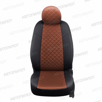 14 249 р.  Чехлы на сиденья Алькантара ромб (раздельн. 40/60 экокожа) Автопилот  Renault Kaptur (2016-2025) дорестайлинг, рестайлинг (черный/коричневый)  с доставкой в г. Кемерово. Увеличить фотографию 5
