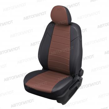  Чехлы на сиденья Экокожа (сплош. экокожа) Автопилот Renault Logan  1 (2004-2016) дорестайлинг, рестайлинг (черный/темно-коричневый)