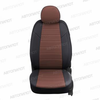 8 249 р.  Чехлы на сиденья Экокожа (сплош. экокожа) Автопилот  Renault Logan  1 (2004-2016) дорестайлинг, рестайлинг (черный/темно-коричневый)  с доставкой в г. Кемерово. Увеличить фотографию 3