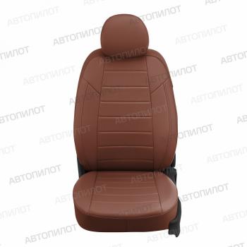 13 649 р.  Чехлы на сиденья Экокожа (к. Ambiente без подлокот. 40/60 экокожа) Автопилот  Skoda Octavia  A7 (2012-2020) дорестайлинг лифтбэк, дорестайлинг универсал, рестайлинг лифтбэк, рестайлинг универсал (коричневый)  с доставкой в г. Кемерово. Увеличить фотографию 3