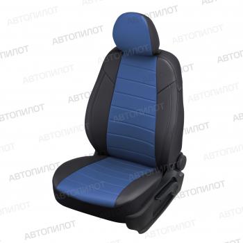  Чехлы на сиденья Экокожа (задн.сид раздел. 40/60 экокожа) Автопилот Fiat Sedici (2005-2014), Suzuki SX4 ( YA21S,YB21S,  GYA,GYB) (2006-2016) (черный/синий)