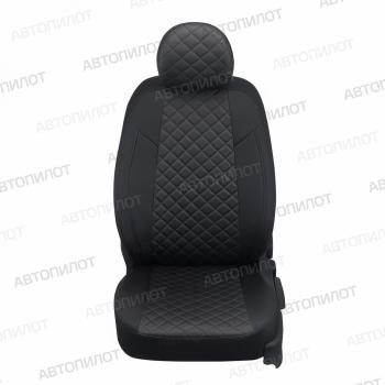 14 249 р. Чехлы на сиденья Ромб (раздел. 40/60 экокожа) Автопилот Toyota C-HR NGX10, ZGX10 рестайлинг (2019-2025) (черный)  с доставкой в г. Кемерово. Увеличить фотографию 3
