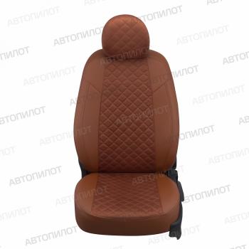 14 249 р. Чехлы на сиденья Алькантара ромб (раздел. 40/60 экокожа) Автопилот Toyota C-HR NGX10, ZGX10 рестайлинг (2019-2025) (коричневый)  с доставкой в г. Кемерово. Увеличить фотографию 5