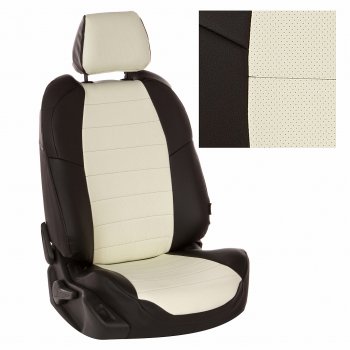 7 899 р. Чехлы на сиденья Экокожа (к. Comfort Luxe экокожа) Автопилот  Уаз Патриот ( 23632,  3163 5 дв.) (2016-2025) 2-ой рестайлинг пикап, 2-ой рестайлинг (черный/белый)  с доставкой в г. Кемерово. Увеличить фотографию 2