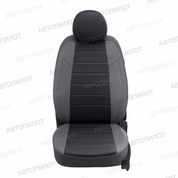 8 399 р. Чехлы на сиденья Экокожа (к. Comfort Luxe экокожа) Автопилот Уаз Патриот 23632 2-ой рестайлинг пикап (2016-2025) (серый/черный)  с доставкой в г. Кемерово. Увеличить фотографию 3