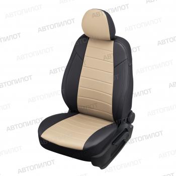  Чехлы на сиденья Экокожа (к. Sport Line Comfort Line раздел. 40/60 + вырез под подлокот.+ надкрыльн. экокожа) Автопилот Volkswagen Passat ( B6,  B7) (2005-2015) седан, седан (черный/бежевый)